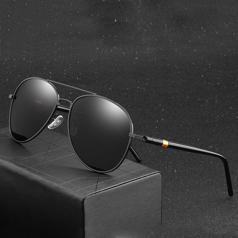 Photochromic Polarized Metal Frog Sunglasses, Day & Night Driving